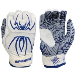 2022 Spiderz HYBRID Batting Gloves - White/Navy | Premium Baseball & Softball Gloves