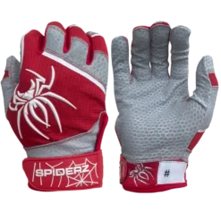2022 Spiderz PRO Model Batting Gloves - Red/White | Premium Baseball & Softball Gloves