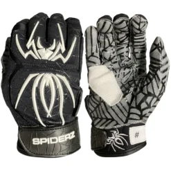2023 Spiderz HYBRID Batting Gloves - Black/White | Premium Baseball & Softball Gloves