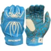 2023 Spiderz HYBRID Batting Gloves - Columbia Blue/White | Premium Baseball & Softball Gloves -Fielding Gloves Sales 22CarolinaWhite