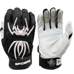 2022 Spiderz ENDITE Batting Gloves - Black & White | Premium Grip & Comfort