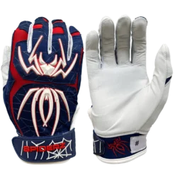 2022 Spiderz ENDITE Batting Gloves - Navy Blue/Red/White | Premium Baseball & Softball Gloves