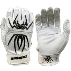 2022 Spiderz ENDITE Batting Gloves - White & Black | Premium Baseball & Softball Gloves