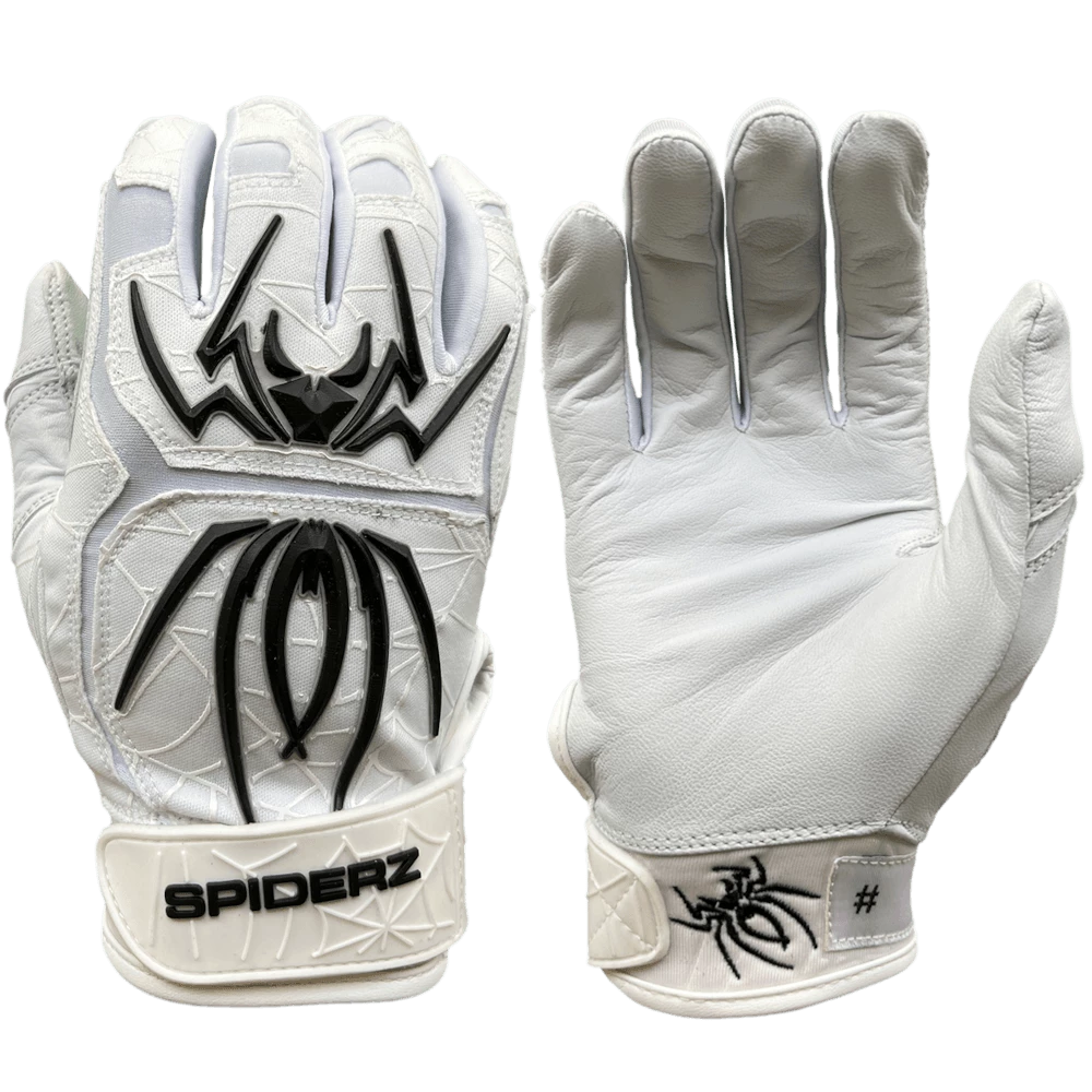 2022 Spiderz ENDITE Batting Gloves - White & Black | Premium Baseball & Softball Gloves 2 2022 Spiderz ENDITE Batting Gloves - White & Black | Premium Baseball & Softball Gloves