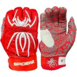 2023 Spiderz HYBRID Batting Gloves: Red/White - Premium Baseball & Softball Gloves