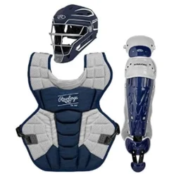 Rawlings Intermediate Navy/White VELO 2.0 Catcher's Gear Box Set - CSV2I-N/W | Durable Protective Gear for Baseball
