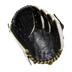 Wilson A500 SIREN 11.5" Youth Fastpitch Softball Glove - WTA05LF20115 | Durable & Lightweight -Fielding Gloves Sales A05LF2011 1 Siren 115 Black White MetallicGold Palm