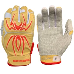 2020 Spiderz Endite Batting Gloves: COLLINS Signature Model Gold/White - Premium Baseball & Softball Gloves
