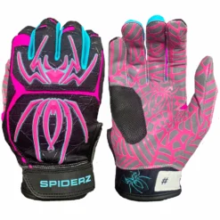 2023 Spiderz HYBRID Batting Gloves: Black Vice - Premium Grip & Comfort for Baseball & Softball