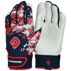 DeMarini Adult Digi Camo II Batting Gloves: WTD6113 - Premium Camouflage Design for Baseball & Softball -Fielding Gloves Sales DeMarini Red White Blue Batting Gloves WTD6113NS