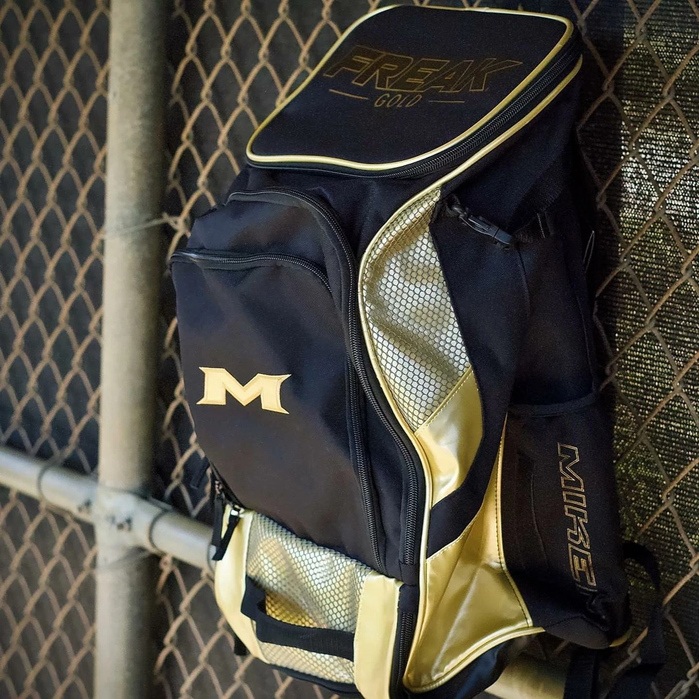 2022 Miken MK7X Baseball & Softball Backpack (Freak Gold Series) - Durable & Stylish Equipment Bag 4 2022 Miken MK7X Baseball & Softball Backpack (Freak Gold Series) - Durable & Stylish Equipment Bag - Image 2