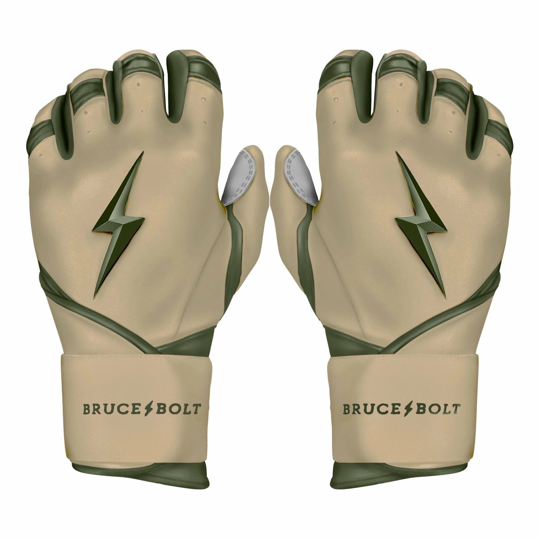 Bruce Bolt Premium Pro Military Series Long Cuff Batting Gloves - Beige | Durable & Comfortable Baseball Gloves 3 Bruce Bolt Premium Pro Military Series Long Cuff Batting Gloves - Beige | Durable & Comfortable Baseball Gloves