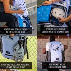 Easton Jen Schro Catcher's Backpack - Durable Baseball Equipment Bag for Catchers (Model: 8073091) -Fielding Gloves Sales Jen Catchers bag tech