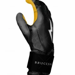 Bruce Bolt PREMIUM PRO Long Cuff Batting Gloves: Black - High-Performance Baseball Gloves for Enhanced Grip & Comfort -Fielding Gloves Sales LC BLKG SIDE scaled