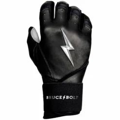 Bruce Bolt PREMIUM PRO Chrome Series Long Cuff Batting Gloves - Black | High-Performance Baseball Gloves -Fielding Gloves Sales LC CHRB RIGHT