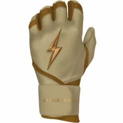 Bruce Bolt PREMIUM PRO Gold Series Batting Gloves: Long Cuff - High-Performance Baseball Gloves for Enhanced Grip & Comfort -Fielding Gloves Sales LC GLD LEFT