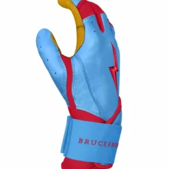 Bruce Bolt PREMIUM PRO BADER Series Long Cuff Batting Gloves: Baby Blue | High-Performance Baseball Gloves -Fielding Gloves Sales LC HBB SIDE scaled