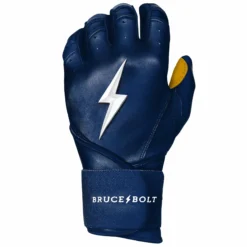 Bruce Bolt PREMIUM PRO Long Cuff Batting Gloves: Navy - High-Performance Baseball Gloves for Enhanced Grip & Comfort 10 Bruce Bolt PREMIUM PRO Long Cuff Batting Gloves: Navy - High-Performance Baseball Gloves for Enhanced Grip & Comfort -Fielding Gloves Sales LC NVYG LEFT