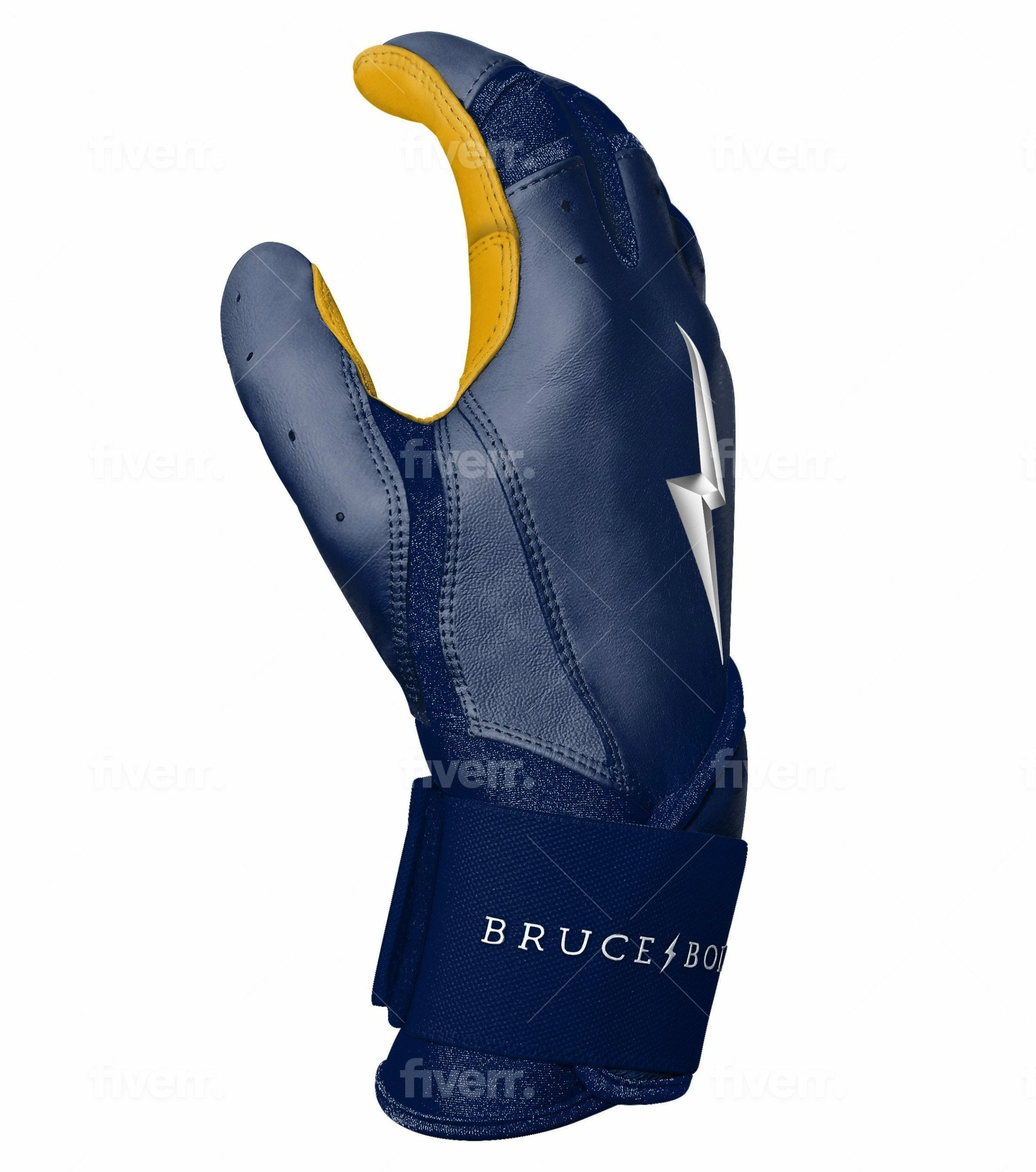 Bruce Bolt PREMIUM PRO Long Cuff Batting Gloves: Navy - High-Performance Baseball Gloves for Enhanced Grip & Comfort 8 Bruce Bolt PREMIUM PRO Long Cuff Batting Gloves: Navy - High-Performance Baseball Gloves for Enhanced Grip & Comfort - Image 6