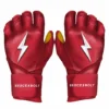 Bruce Bolt PREMIUM PRO Long Cuff Batting Gloves: Red - High-Performance Baseball Gloves for Enhanced Grip & Comfort -Fielding Gloves Sales LC REDG HERO
