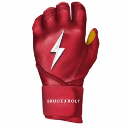Bruce Bolt PREMIUM PRO Long Cuff Batting Gloves: Red - High-Performance Baseball Gloves for Enhanced Grip & Comfort 10 Bruce Bolt PREMIUM PRO Long Cuff Batting Gloves: Red - High-Performance Baseball Gloves for Enhanced Grip & Comfort -Fielding Gloves Sales LC REDG LEFT
