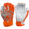 2022 Spiderz PRIZM Batting Gloves - Orange/Silver | Premium Grip & Comfort for Baseball & Softball -Fielding Gloves Sales PRIZM OrangeSilver