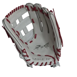 Miken Pro Series 13.5" Slow Pitch Fielding Glove - White/Scarlet (PRO135WS) | Premium Quality for Enhanced Performance -Fielding Gloves Sales PRO135WS FRONT