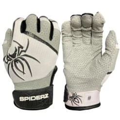 2022 Spiderz PRO Model Batting Gloves - White/Black | Premium Grip & Comfort for Baseball & Softball