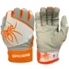 2022 Spiderz PRO Model Batting Gloves - White/Orange | Premium Baseball & Softball Gloves -Fielding Gloves Sales PROWhiteOrange