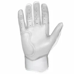 Bruce Bolt PREMIUM PRO Chrome Series Short Cuff Batting Gloves - White | High-Performance Baseball Gloves -Fielding Gloves Sales SC CHRW PALM