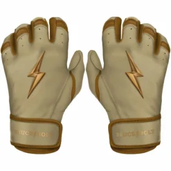 Bruce Bolt PREMIUM PRO Gold Series Batting Gloves: Short Cuff - High-Performance Baseball Gloves
