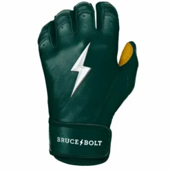 Bruce Bolt PREMIUM PRO Short Cuff Batting Gloves - Green | High-Performance Baseball Gloves -Fielding Gloves Sales SC GRNG LEFT