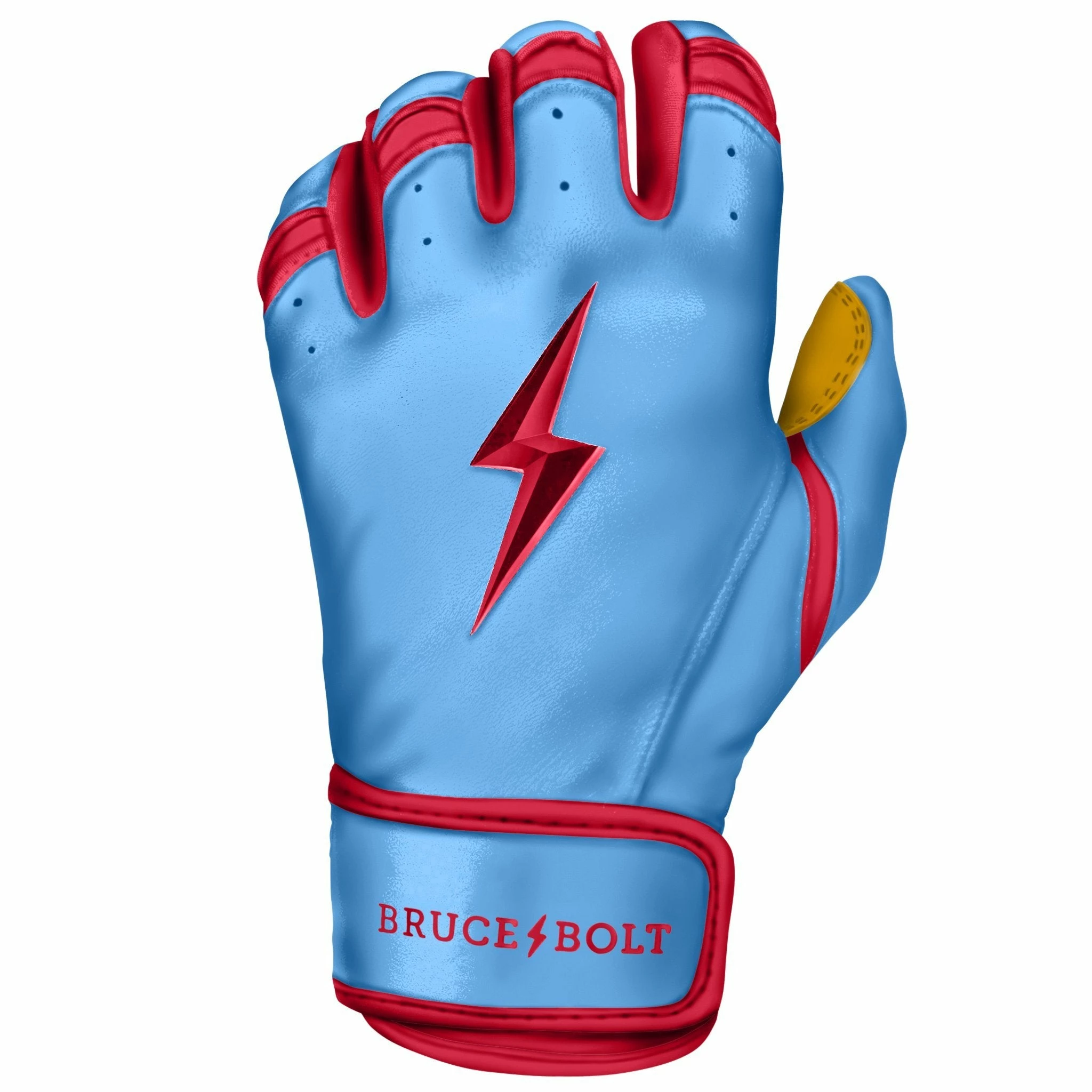 Bruce Bolt PREMIUM PRO BADER Series Short Cuff Batting Gloves - Baby Blue | High-Performance Baseball Gloves 4 Bruce Bolt PREMIUM PRO BADER Series Short Cuff Batting Gloves - Baby Blue | High-Performance Baseball Gloves - Image 2