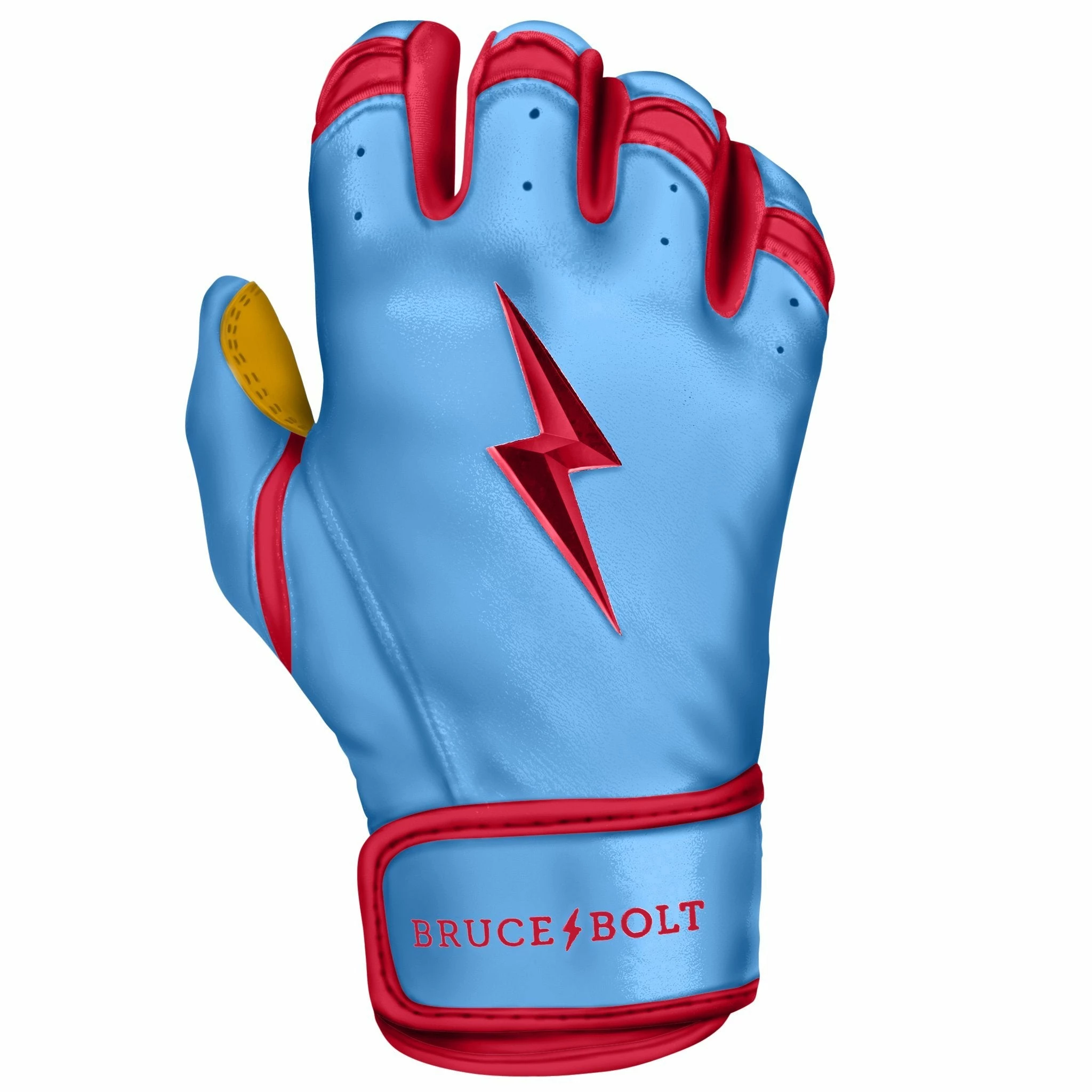 Bruce Bolt PREMIUM PRO BADER Series Short Cuff Batting Gloves - Baby Blue | High-Performance Baseball Gloves 6 Bruce Bolt PREMIUM PRO BADER Series Short Cuff Batting Gloves - Baby Blue | High-Performance Baseball Gloves - Image 4
