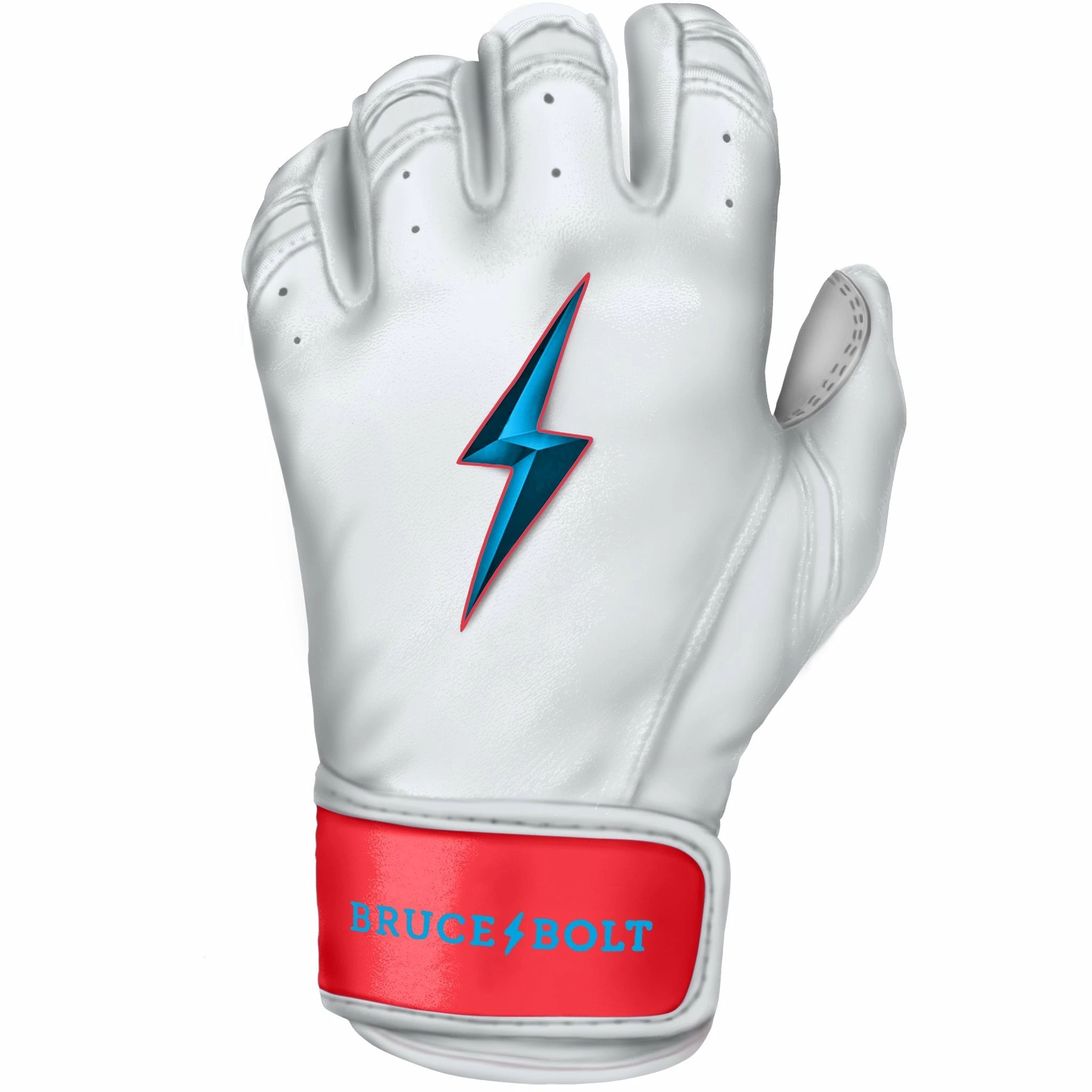 Bruce Bolt PREMIUM PRO BRINSON Series Short Cuff Batting Gloves - White | High-Performance Baseball Gloves 4 Bruce Bolt PREMIUM PRO BRINSON Series Short Cuff Batting Gloves - White | High-Performance Baseball Gloves - Image 2