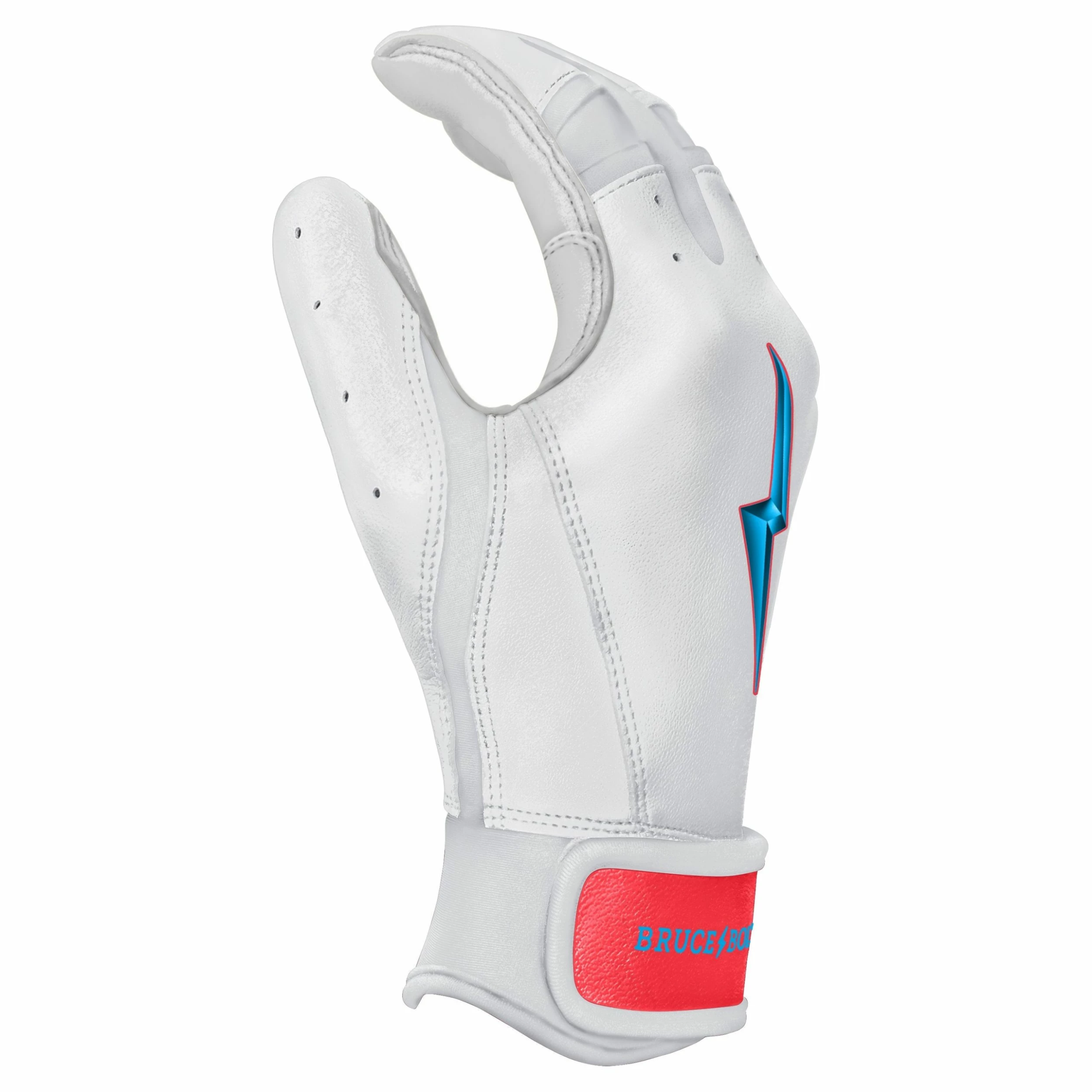 Bruce Bolt PREMIUM PRO BRINSON Series Short Cuff Batting Gloves - White | High-Performance Baseball Gloves 7 Bruce Bolt PREMIUM PRO BRINSON Series Short Cuff Batting Gloves - White | High-Performance Baseball Gloves - Image 5
