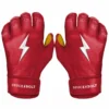 Bruce Bolt PREMIUM PRO Short Cuff Batting Gloves: Red - High-Performance Baseball Gloves for Enhanced Grip & Comfort -Fielding Gloves Sales SC REDG HERO