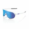 100% S2 Sunglasses Matte White - HiPER Blue Multilayer Mirror Lens for Ultimate UV Protection -Fielding Gloves Sales SP21 S2 60006 00006 3Q