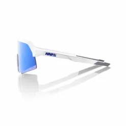 100% S3 Sunglasses Matte White - HiPER Blue Multilayer Mirror Lens | UV Protection & Stylish Design -Fielding Gloves Sales SP21 S3 60005 00006 PROFILE