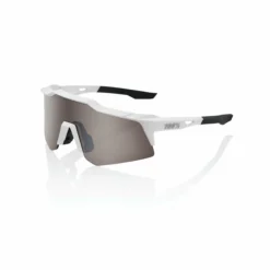 100% SPEEDCRAFT XS Matte White Sunglasses with HiPER Silver Multilayer Mirror Lens - UV Protection, Lightweight & Durable