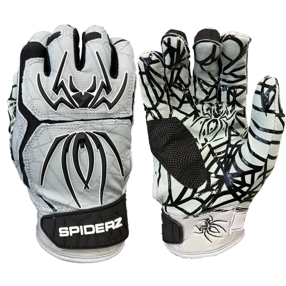 2023 Spiderz HYBRID Batting Gloves - Silver/Black | Premium Baseball & Softball Gloves 3 2023 Spiderz HYBRID Batting Gloves - Silver/Black | Premium Baseball & Softball Gloves