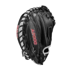 2022 Wilson A2000 M1DSS 33.5" Catcher's Mitt: WTA20RB22M1DSS - Premium Baseball Glove for Catchers -Fielding Gloves Sales WBW100401 3 A2000 M1D C 335 Black White Red.png.cq5dam.web .1200.1200