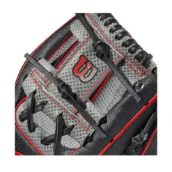 2023 Wilson A2000 1975 Spin Control 11.75" Infield Baseball Glove - WBW1009861175 | Premium Fielding Glove -Fielding Gloves Sales WBW100986 4 A2000 IF 1975SC SPIN CONTROL 1175 BlackSS GreyDimple Red.png.cq5dam.web .1200.1200