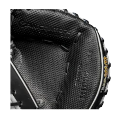 2023 Wilson A2000 M1DSS 33.5" Baseball Catcher's Mitt - WBW100995335 | Premium Leather Glove for Catchers -Fielding Gloves Sales WBW100995 6 A2000 C M1DSC 335 BlackSS BlackDimple White WilsonGold