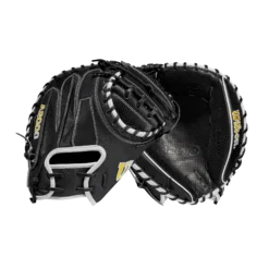 2023 Wilson A2000 M1DSS 33.5" Baseball Catcher's Mitt - WBW100995335 | Premium Leather Glove for Catchers -Fielding Gloves Sales WBW100995 8 A2000 C M1DSC 335 BlackSS BlackDimple White WilsonGold