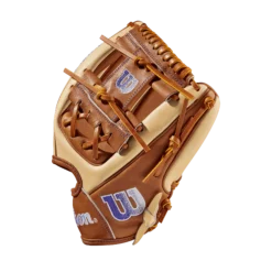 2023 Wilson A2000 SB22 11.75" Infield Fastpitch Glove - WBW1010161175 | Premium Fastpitch Glove for Infielders -Fielding Gloves Sales WBW101016 2 A2000 FP Sis Bates GM FP1975 1175 Blonde SaddleTan Purple