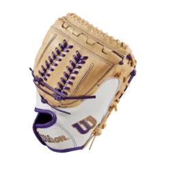 2023 Wilson A2000 Aubree Munro AM1 34" Fastpitch Catcher's Mitt: WBW10101834 - Premium Fielding Glove -Fielding Gloves Sales WBW101018 2 A2000 FP C Aubree Munro GM FPCM 34 White Blonde Purple
