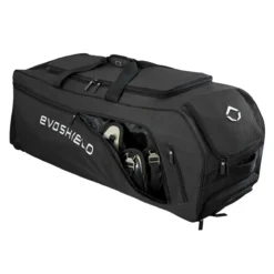 EVOSHIELD Stone Wall Wheeled Bag - Durable Roller Equipment Bag for Sports Gear (Multiple Colors: WTV9400) -Fielding Gloves Sales WTV9400BL 6 Evoshield Stonewall Wheeled Bag Catcher Pocket a.png.cq5dam.web .1200.1200