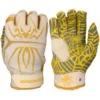2021 Spiderz HYBRID Small Batch Batting Gloves: White/Gold | Premium Baseball & Softball Gloves