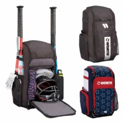 Worth Pro Slowpitch Backpack: WBA004 - Durable Equipment Bag for Baseball & Softball Players